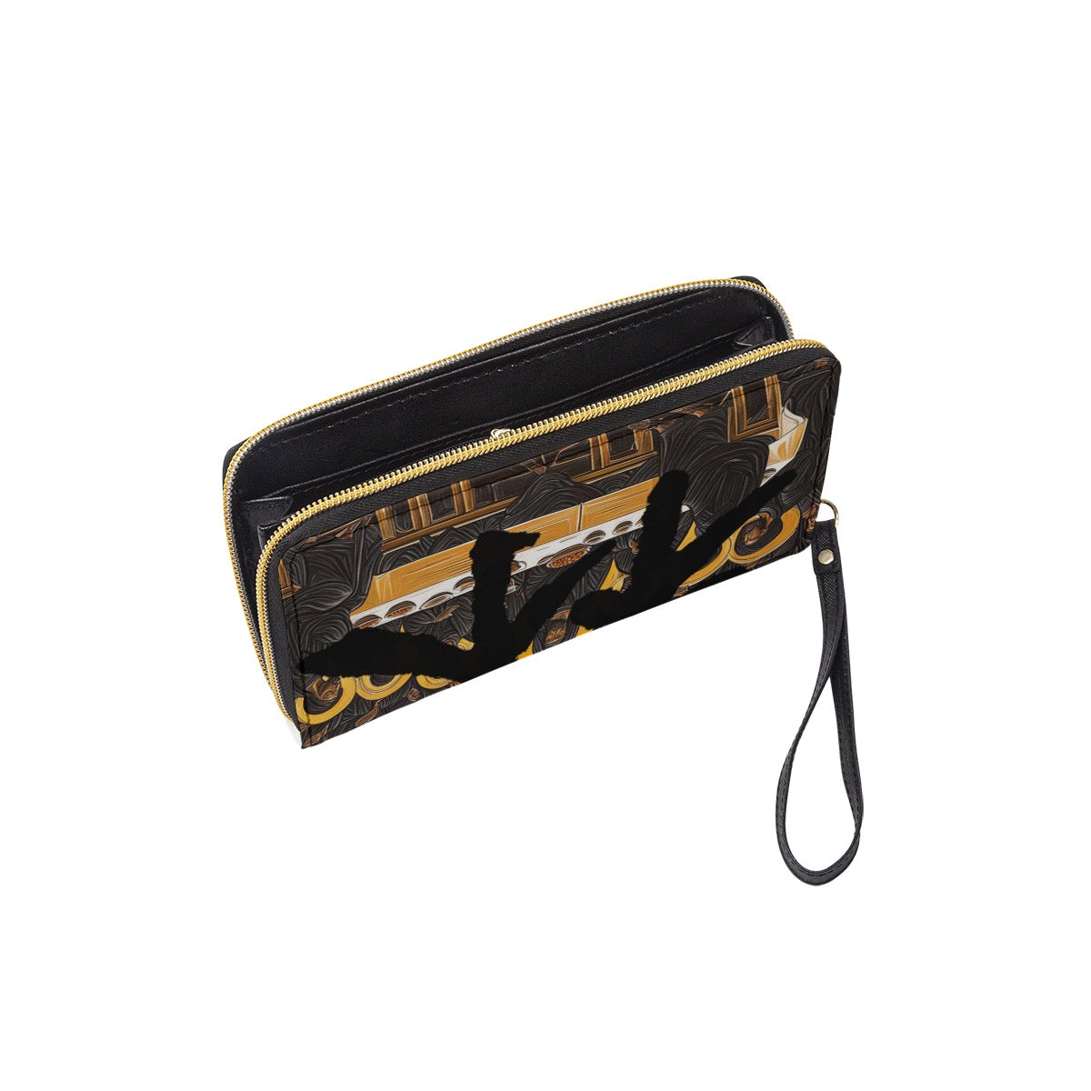 林 'The Black Supper' Long Wallet With Black Hand Strap