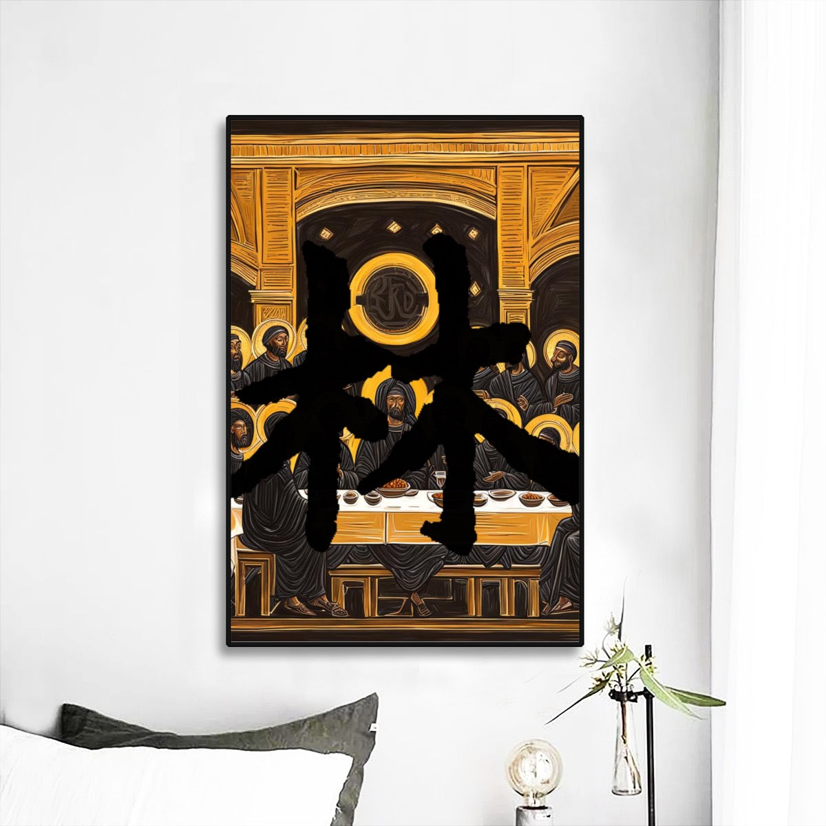 林 'The Black Supper' Black Frame Mural