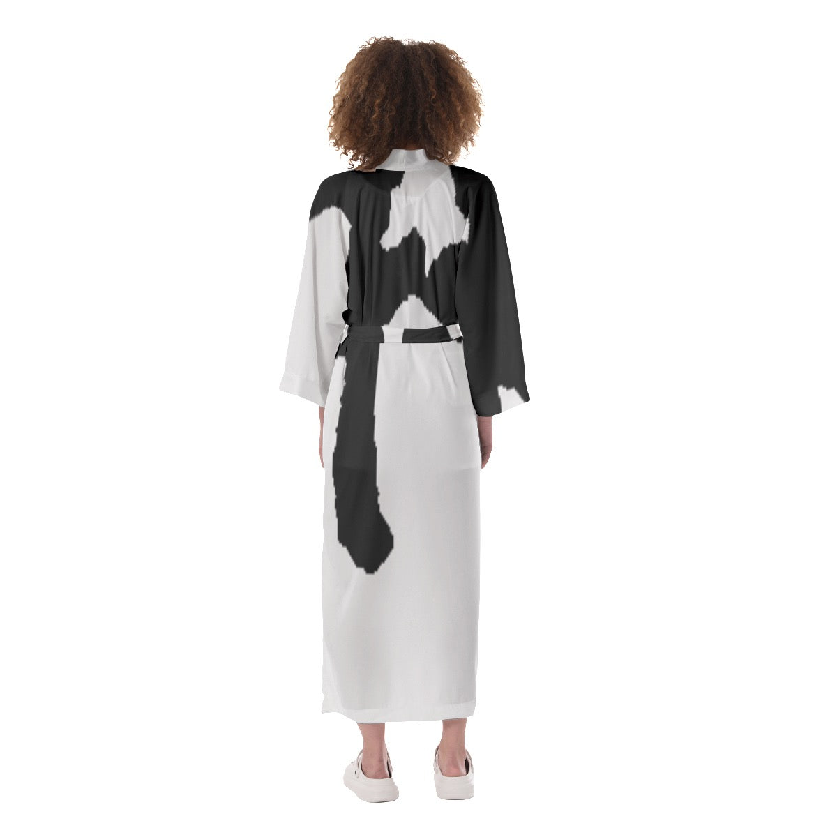 林 Ferno Print Women's Satin Kimono Long Robe