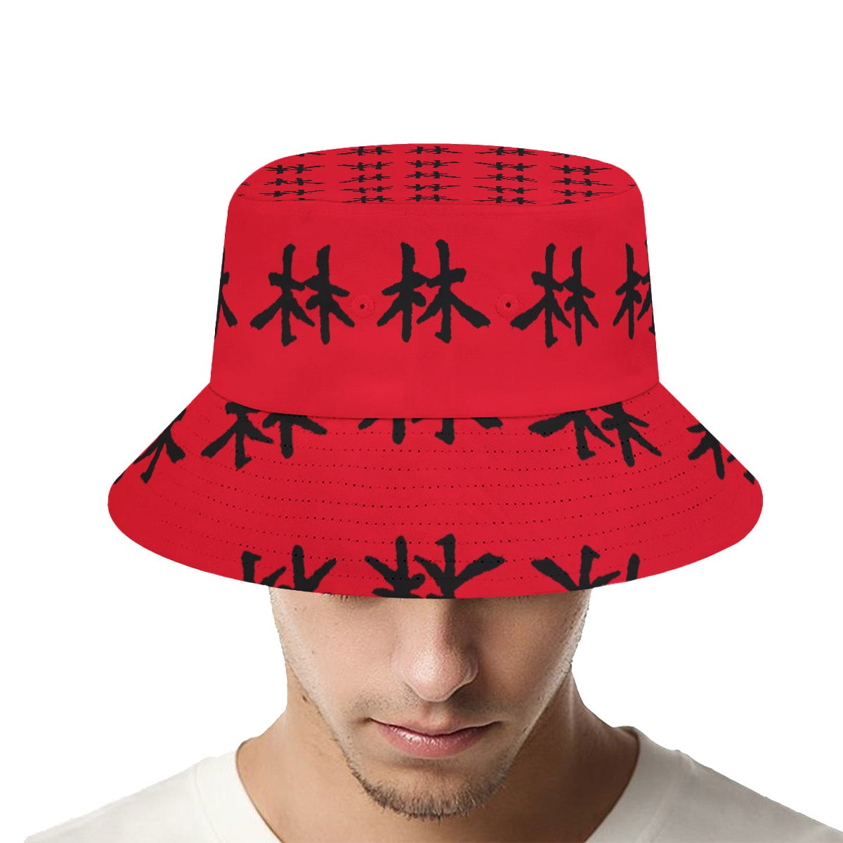 林 RED Ferno Print Bucket Hat