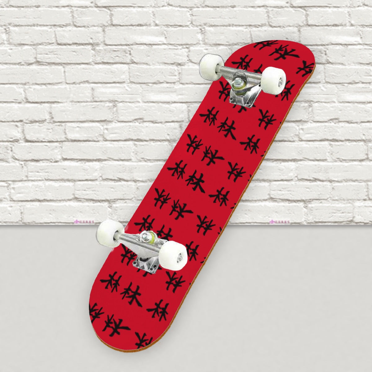 林 RED Ferno Print Skateboard sticker | Back