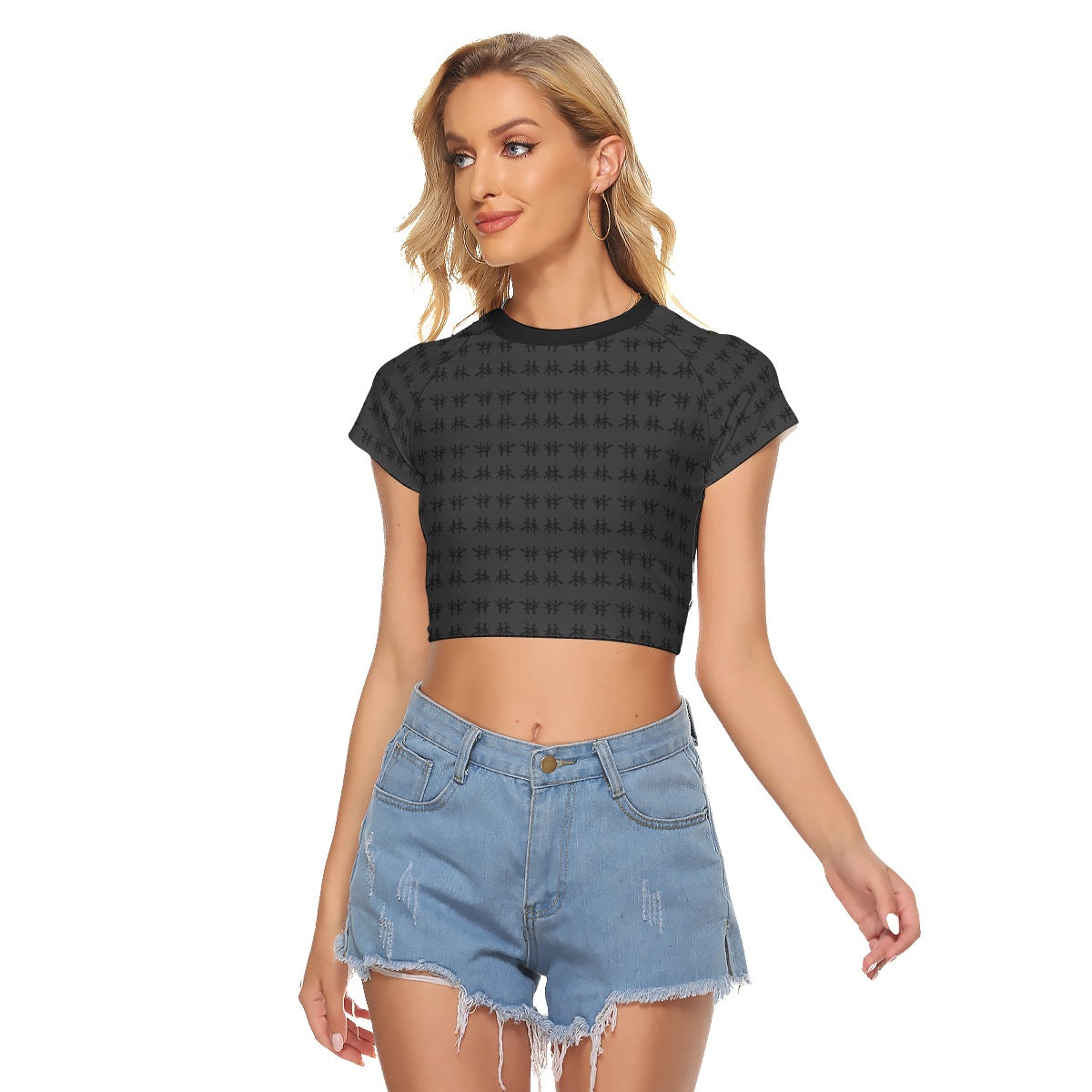 林 SHDW Print Women's Raglan Cropped T-shirt