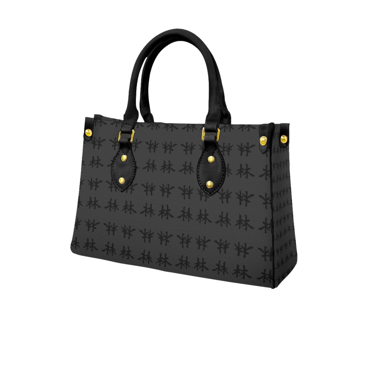 林 SHDW Print Women's Tote Bag With Black Handle