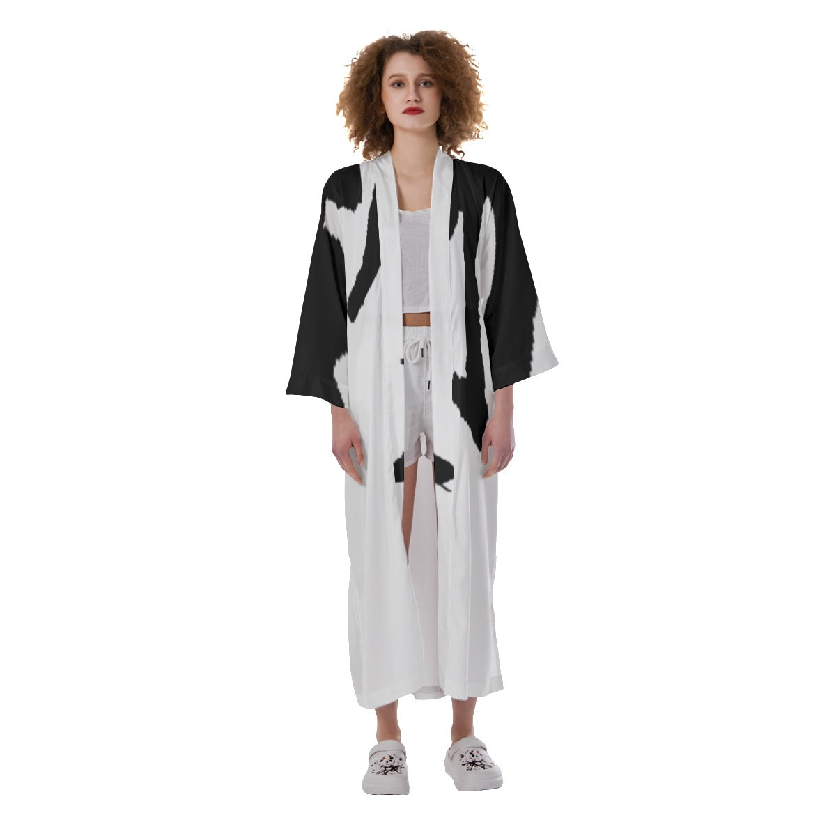 林 Ferno Print Women's Satin Kimono Long Robe