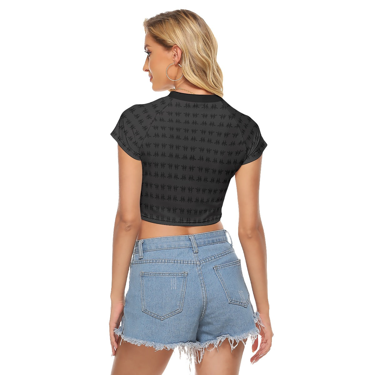 林 SHDW Print Women's Raglan Cropped T-shirt