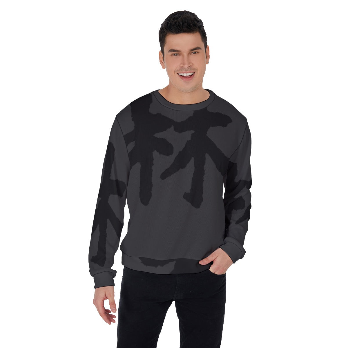 林 SHDW Print Men's Thicken Sweater