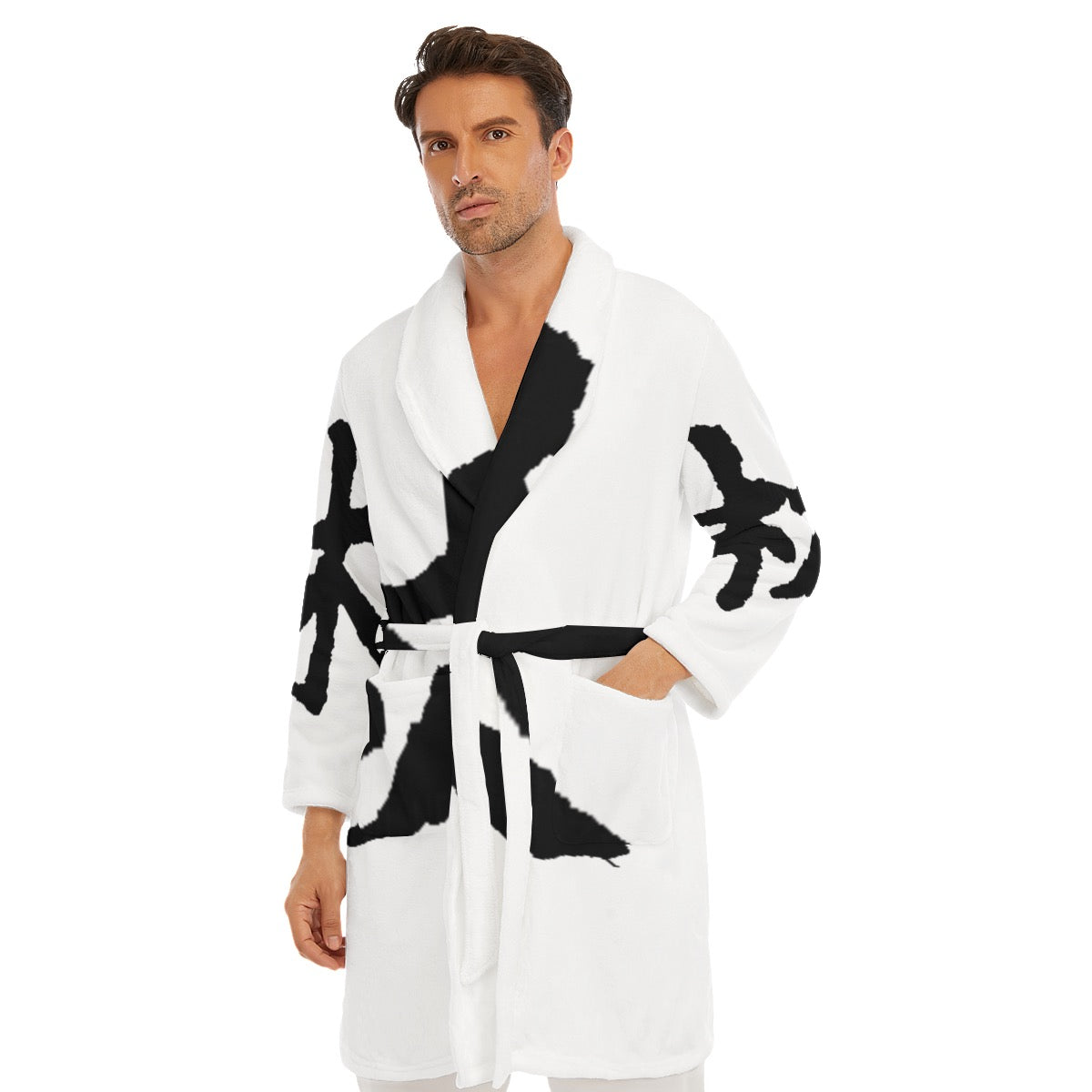 林 Ferno Print Men's Borg Fleece Robe