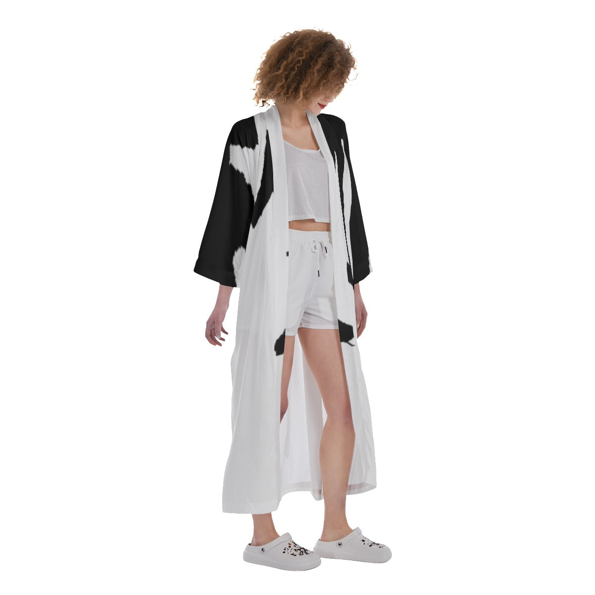 林 Ferno Print Women's Satin Kimono Long Robe