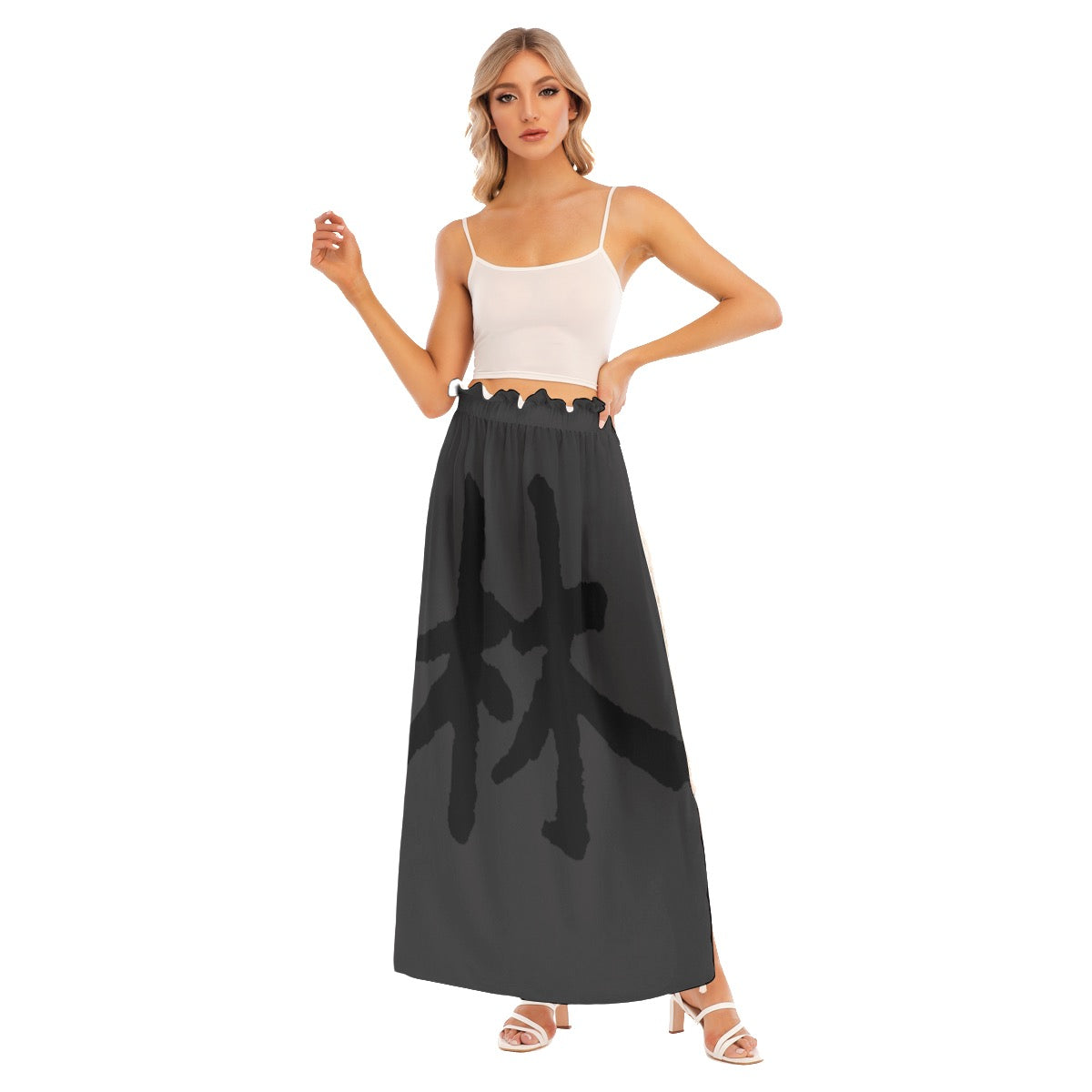 林 SHDW Print Women's Side Split Skirt