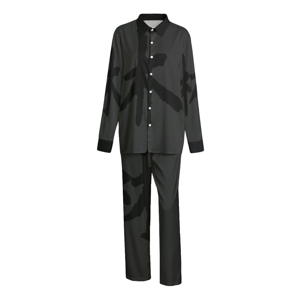 林 SHDW Print All-Over Print Unisex Imitation Silk Shirt Suit