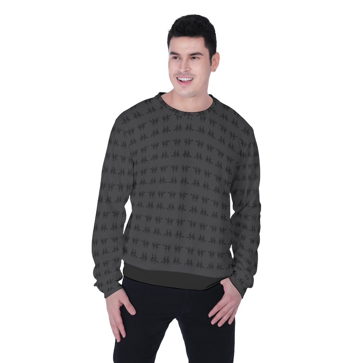 林 SHDW Print Men's Heavy Fleece Sweatshirt