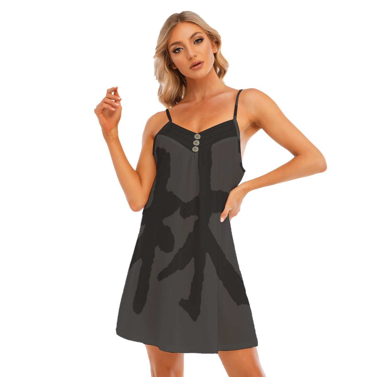 林 SHDW Women's V-neck Sleeveless Cami Dress