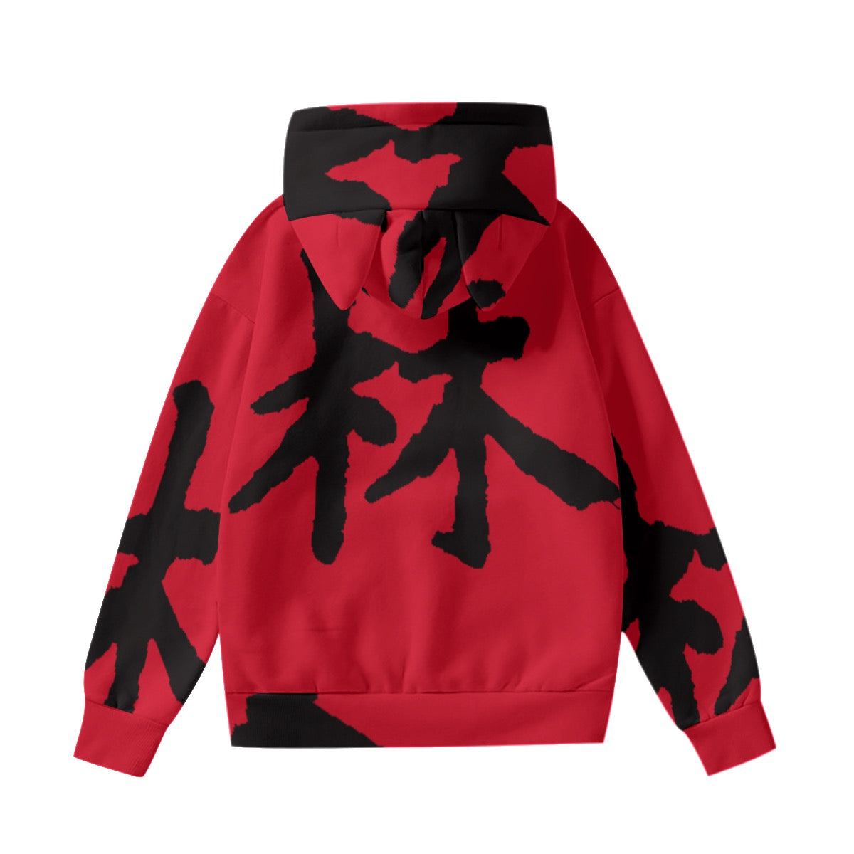 林 RED Ferno Print Women’s Hoodie With Cat Ears