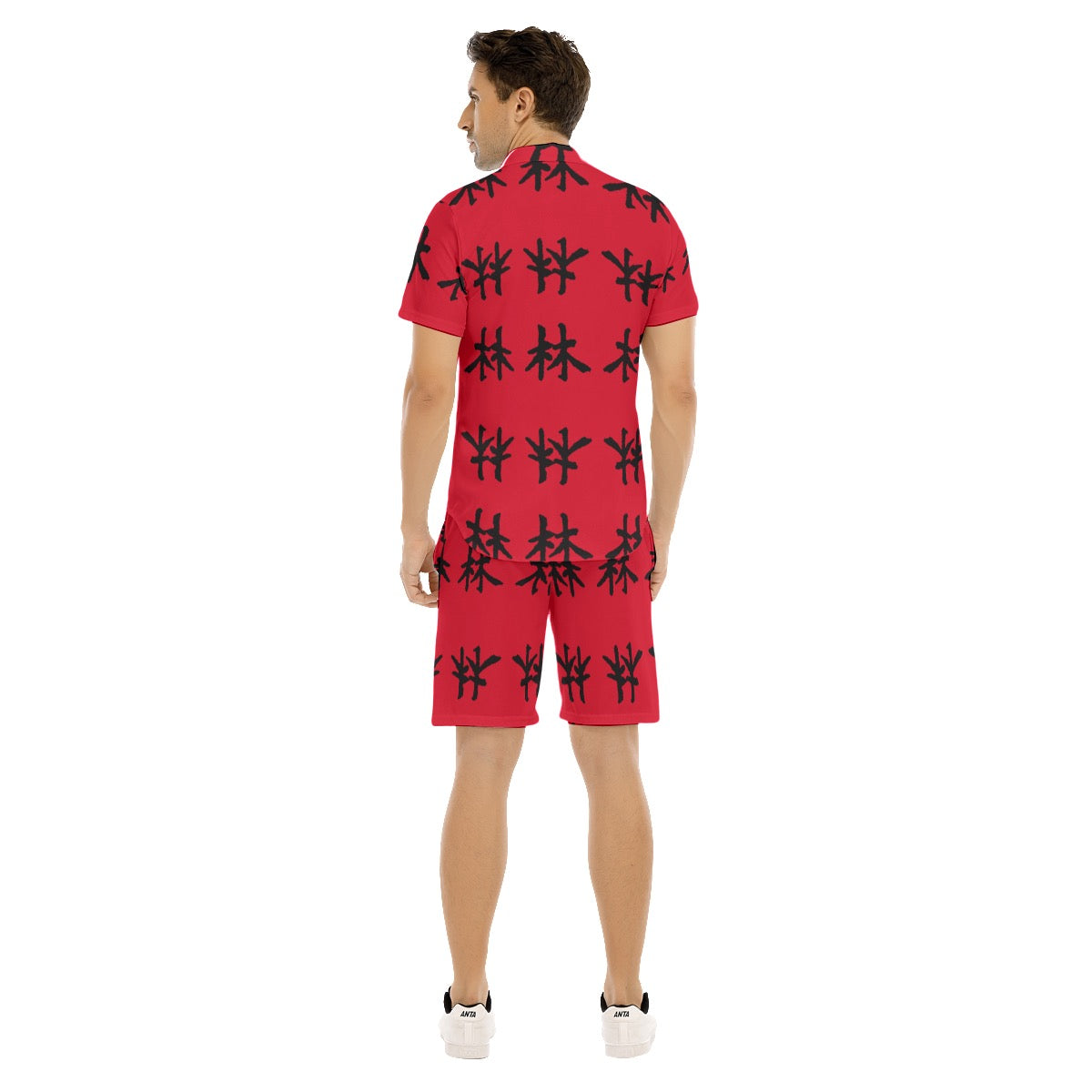 林 RED Ferno Print Men's Short Sleeve Shirt Sets