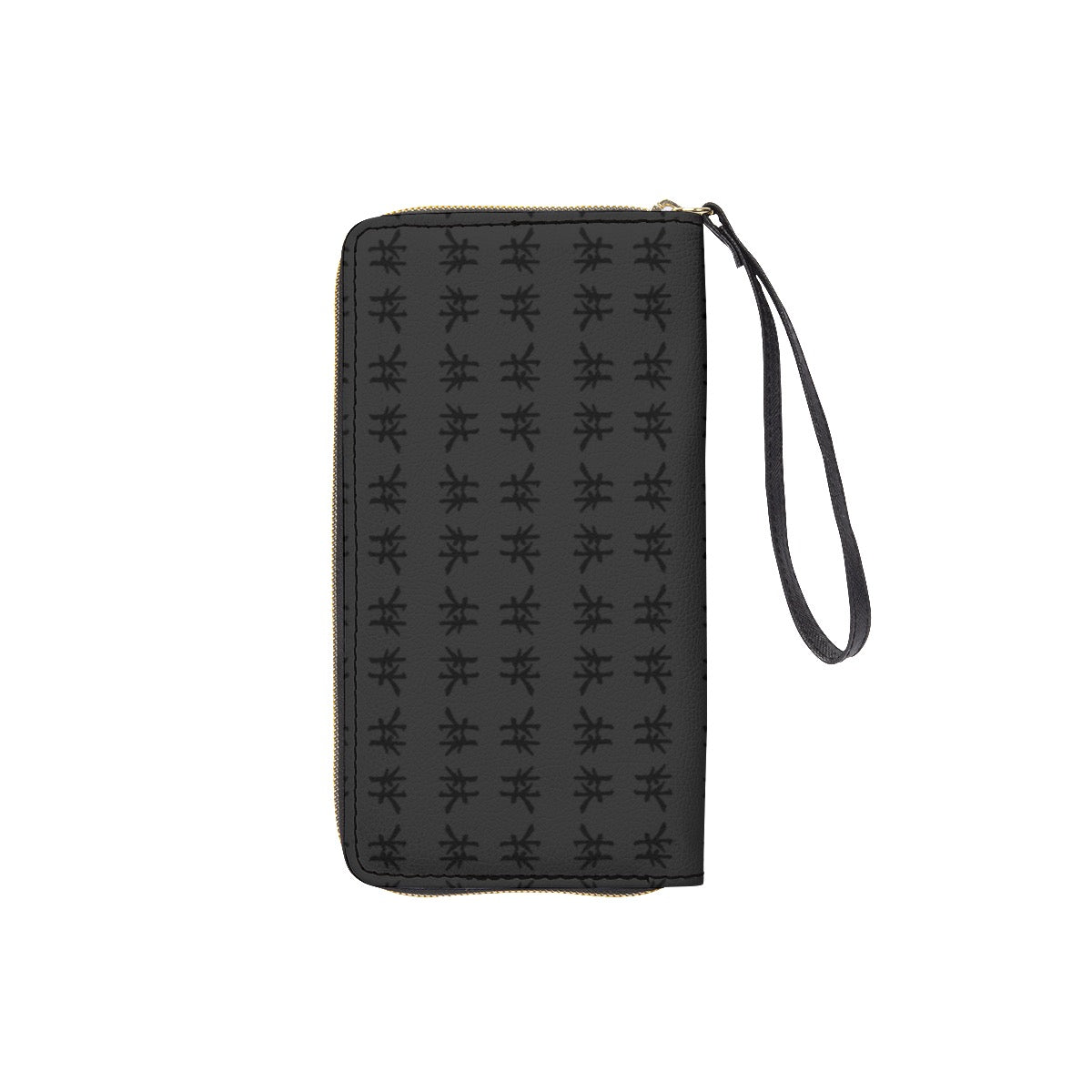 林 SHDW Print Long Wallet With Black Hand Strap
