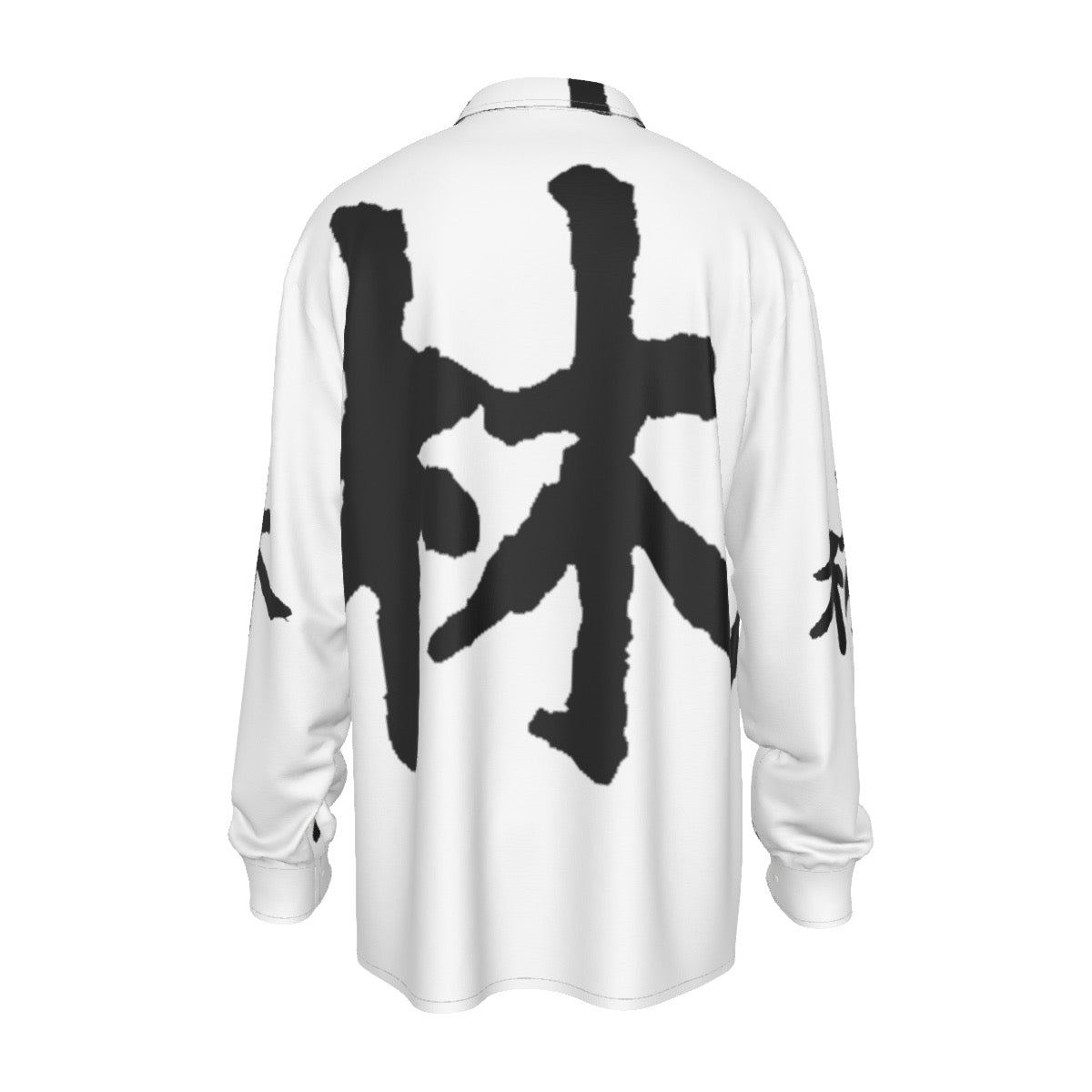 林 Ferno Print Men's Imitation Silk Long-Sleeved Shirt