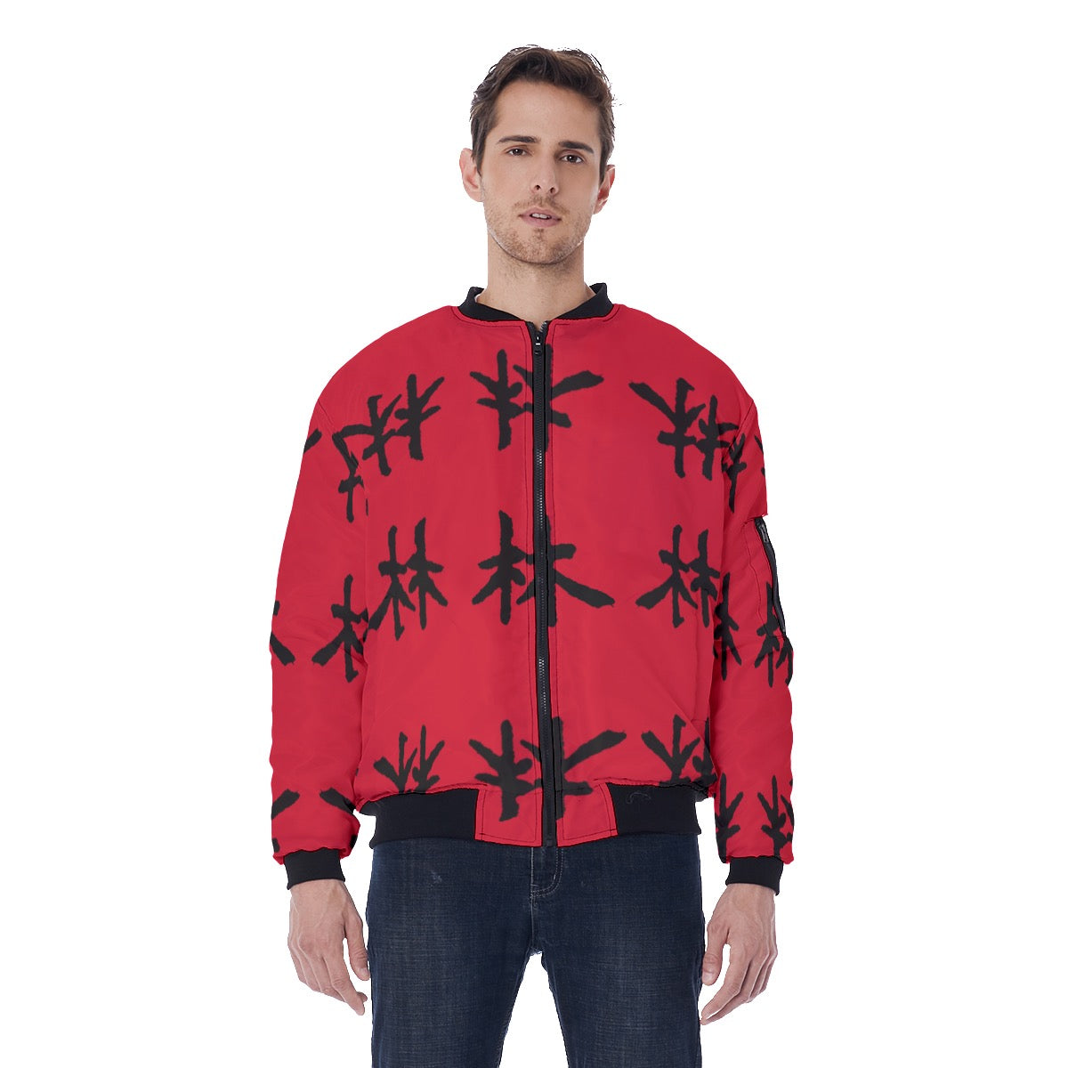 林 RED Ferno Print Men's Bomber Jacket
