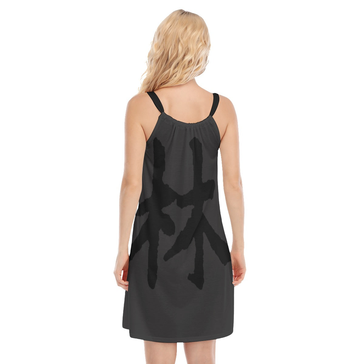 林 SHDW Print Women's O-neck Cami Dress