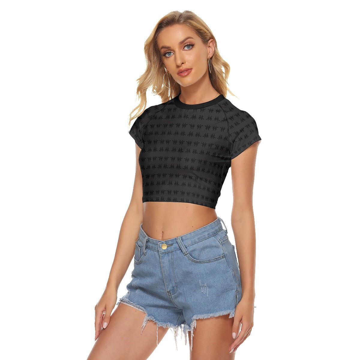 林 SHDW Print Women's Raglan Cropped T-shirt