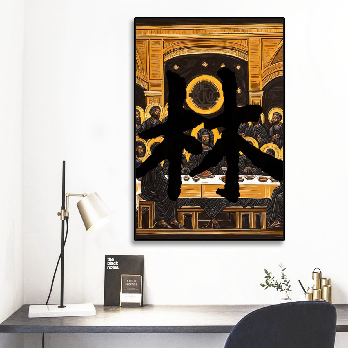 林 'The Black Supper' Black Frame Mural