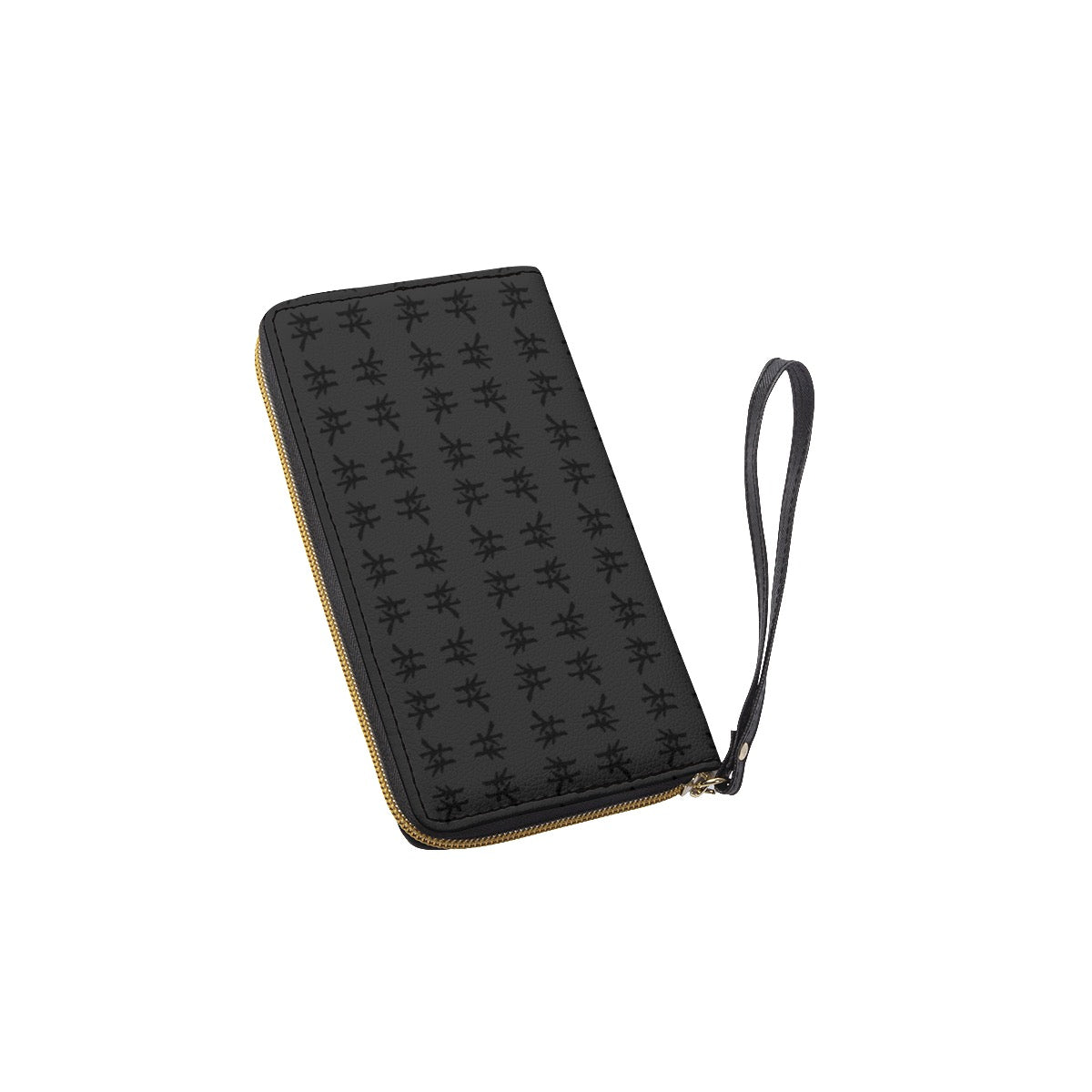 林 SHDW Print Long Wallet With Black Hand Strap