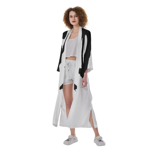 林 Ferno Print Women's Satin Kimono Long Robe
