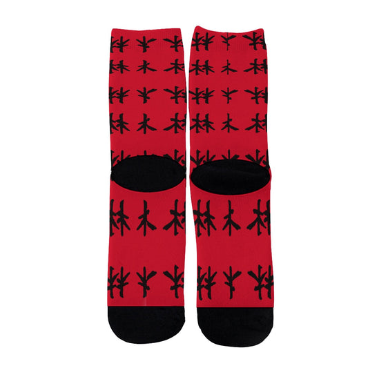 林 RED Ferno Print Long Socks