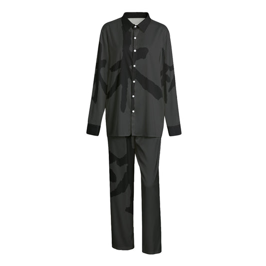 林 SHDW Print All-Over Print Unisex Imitation Silk Shirt Suit