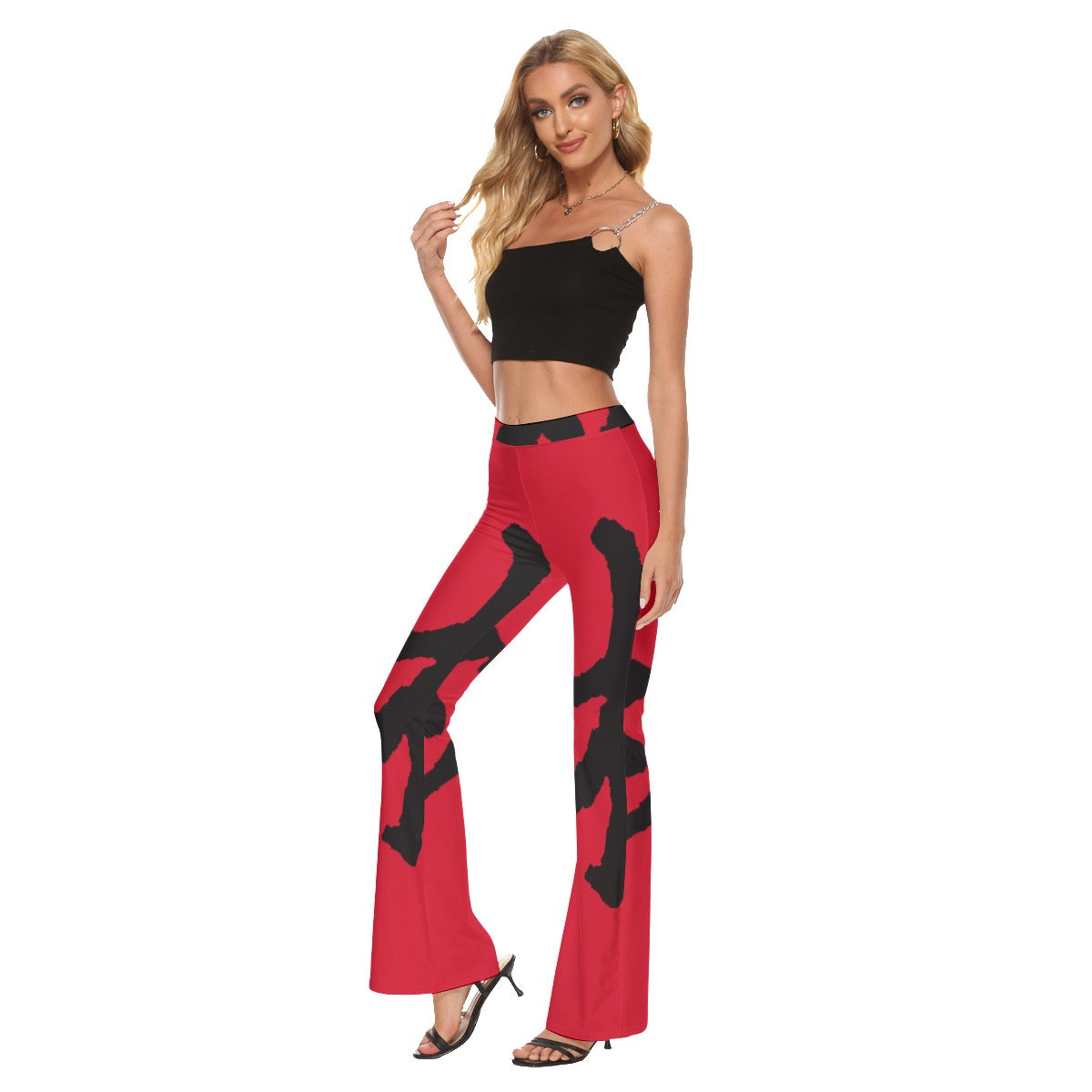 林 RED Ferno Print Women's Skinny Flare Pants