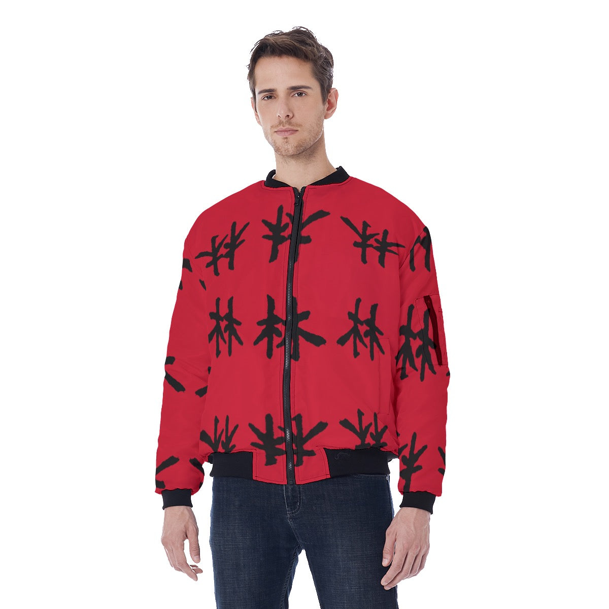 林 RED Ferno Print Men's Bomber Jacket