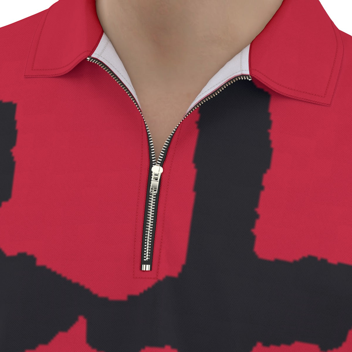 林 RED Ferno Men's Polo Shirt w. Zipper