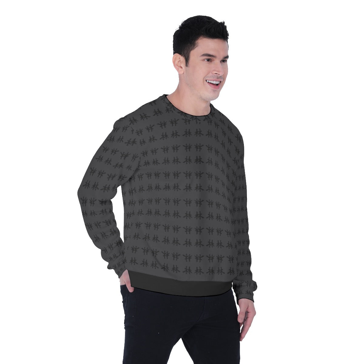 林 SHDW Print Men's Heavy Fleece Sweatshirt
