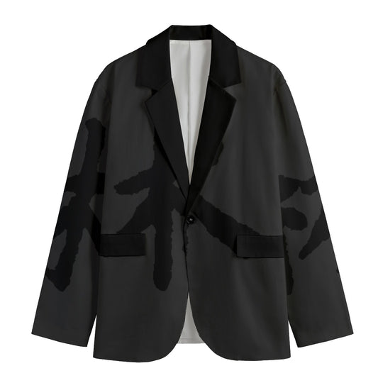 林 SHDW Men's Casual Flat Lapel Collar Blazer