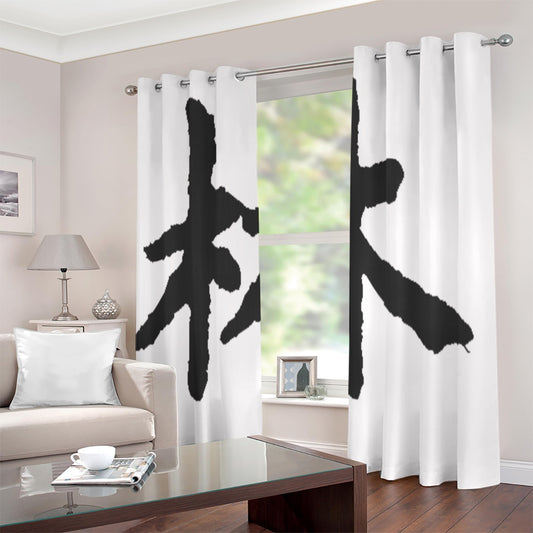 林 Ferno Print Grommet Curtains (Large Size)