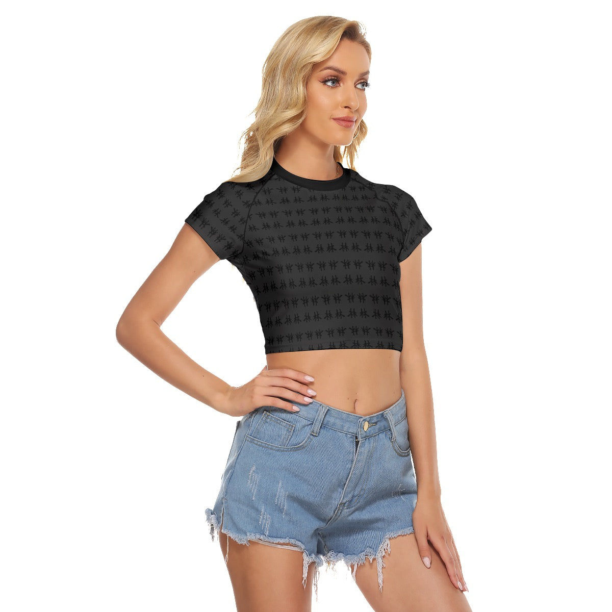 林 SHDW Print Women's Raglan Cropped T-shirt