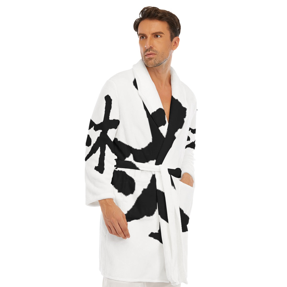 林 Ferno Print Men's Borg Fleece Robe