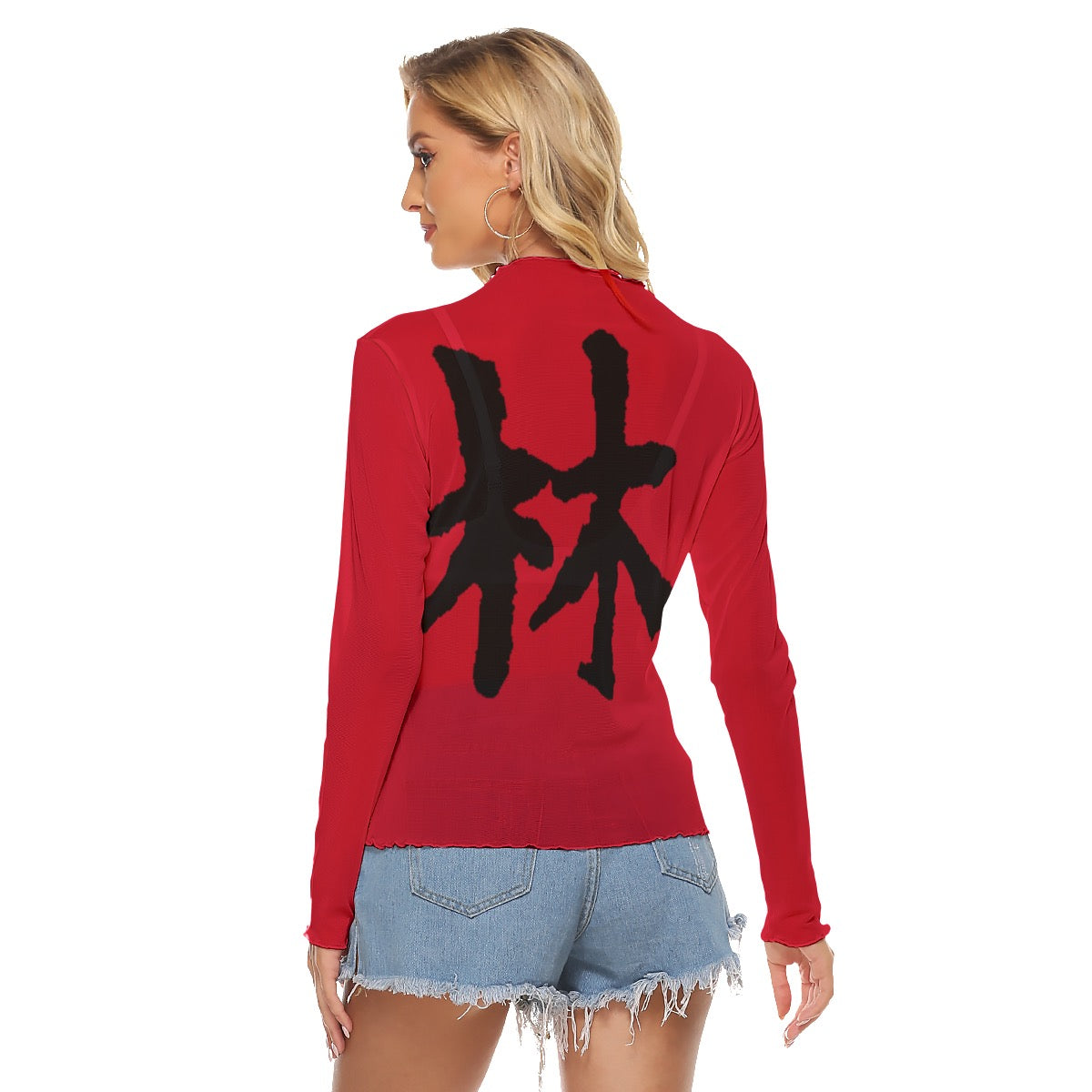 林 RED Ferno Print Women's Mesh T-shirt