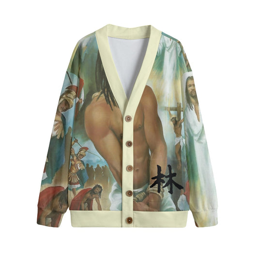 林 Ferno 'Lord Of The Kings' Unisex V-neck Knitted Fleece Cardigan With Button Closure