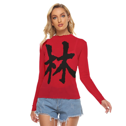 林 RED Ferno Print Women's Mesh T-shirt