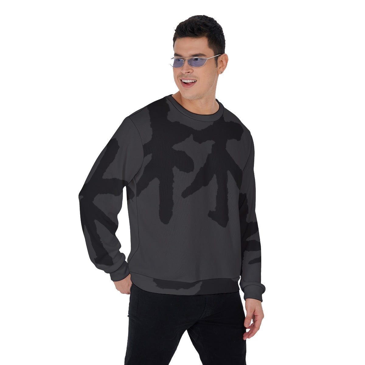 林 SHDW Print Men's Thicken Sweater