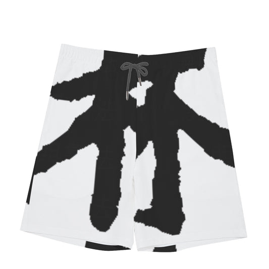 林 Ferno Print Men's Beach Shorts With Elastic Waist