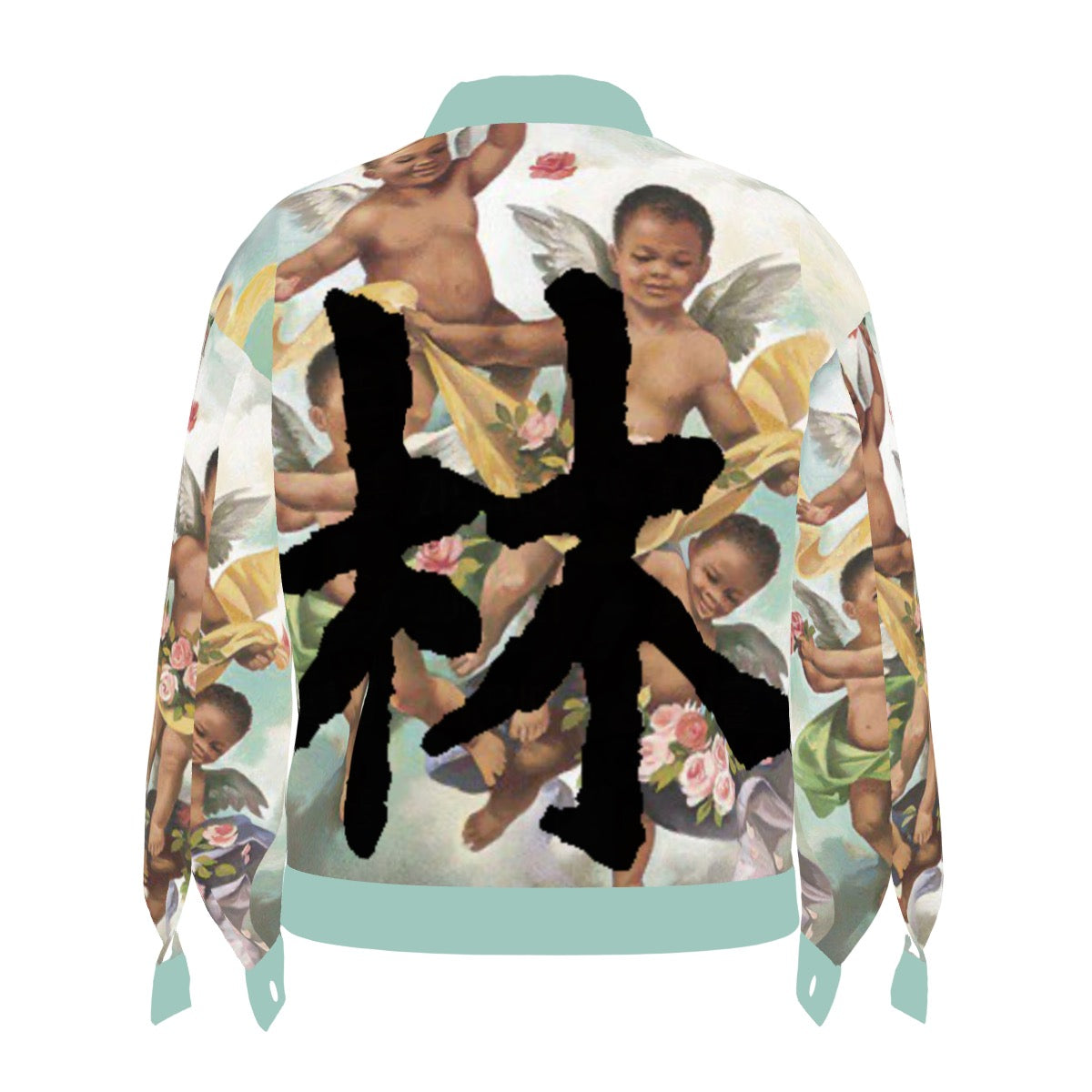 林 Guardian Angels Print Unisex Lapel Jacket | 245GSM Cotton
