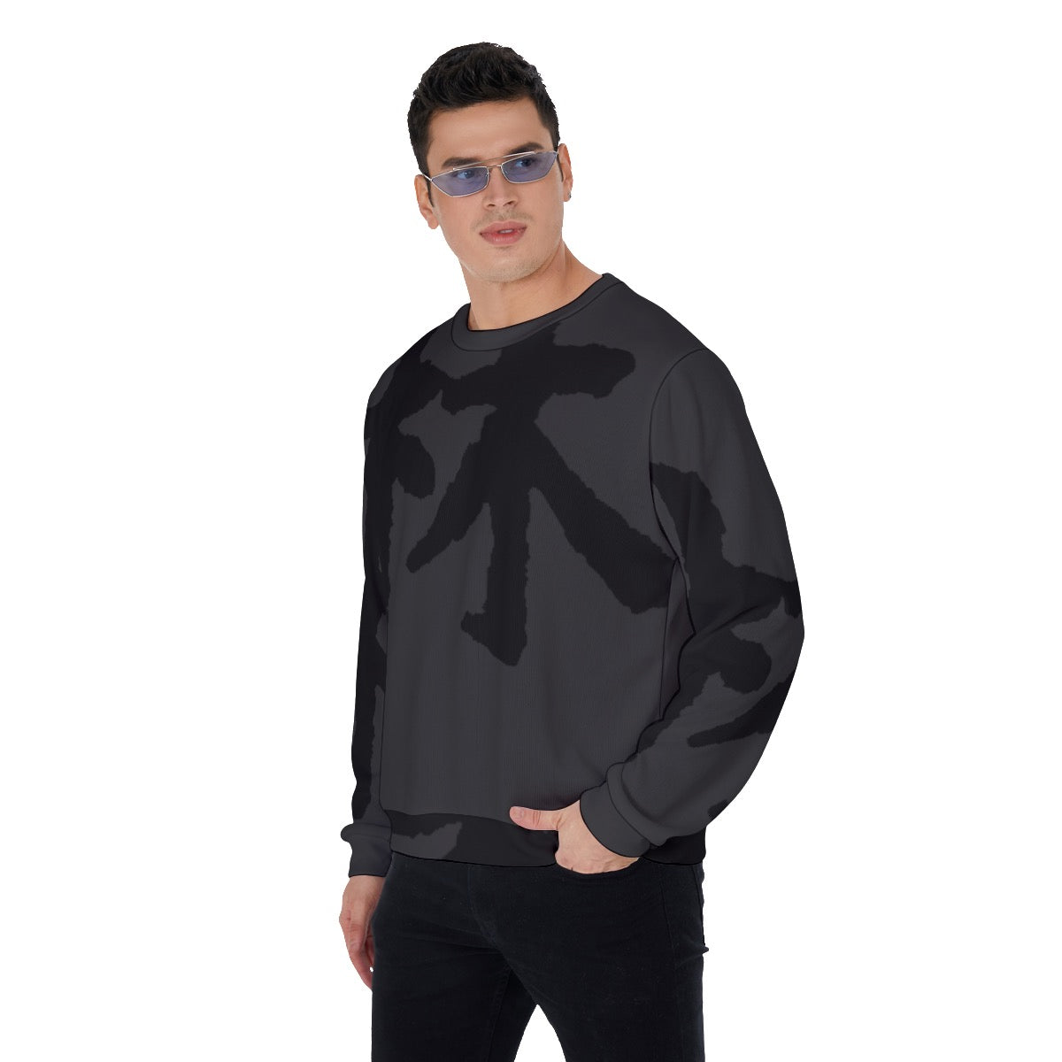 林 SHDW Print Men's Thicken Sweater