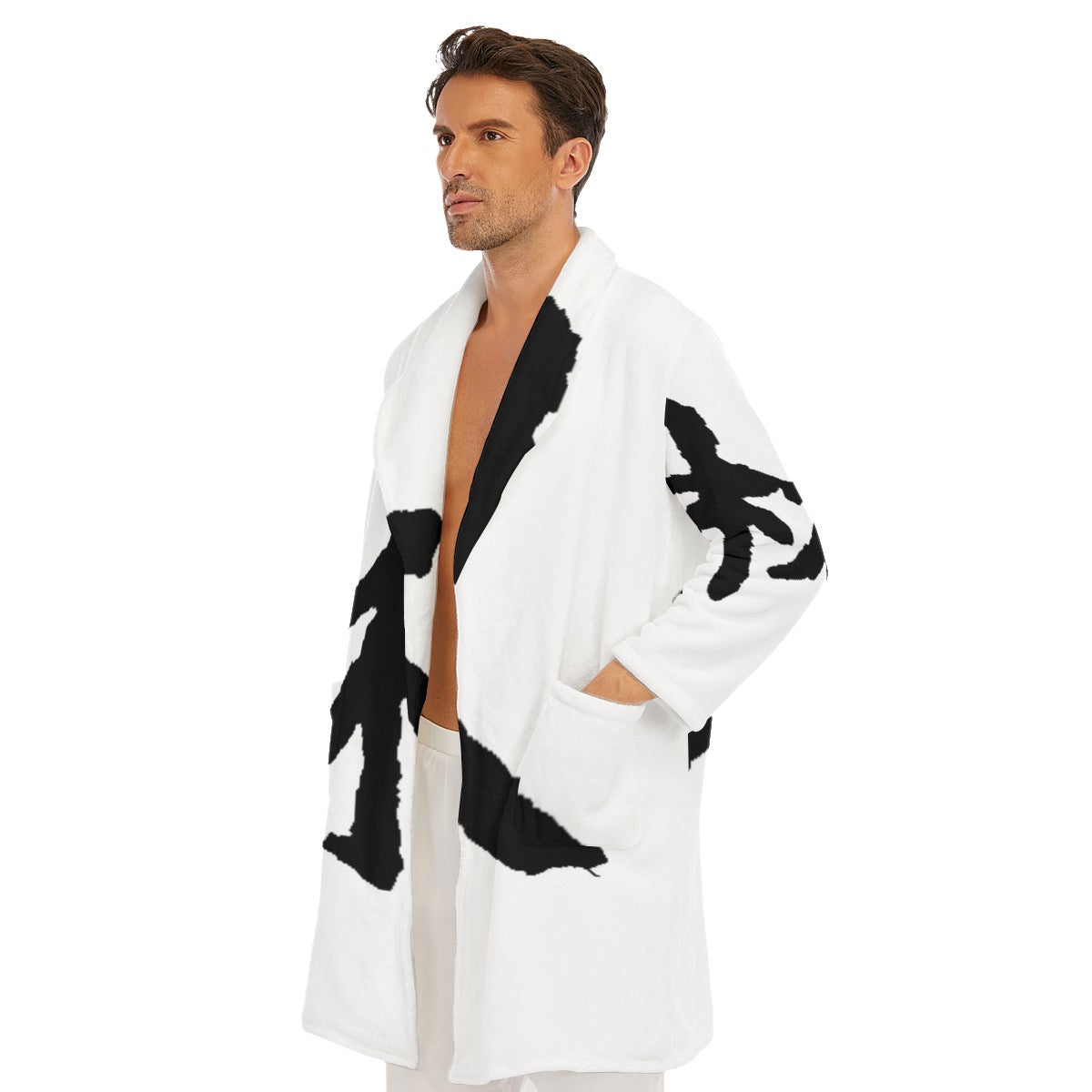 林 Ferno Print Men's Borg Fleece Robe