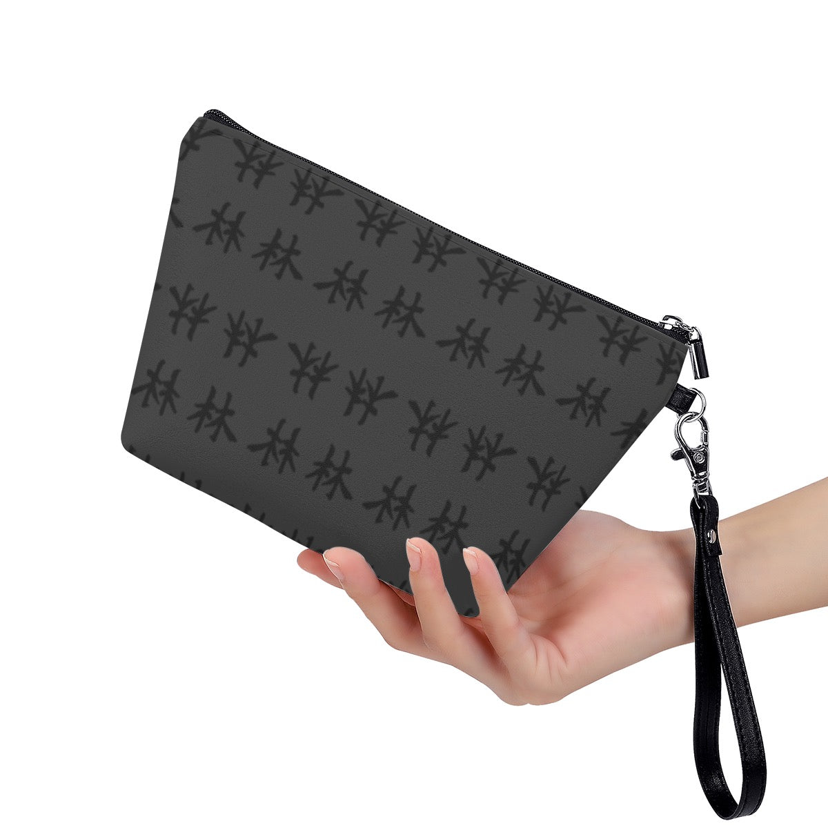 林 SHDW Print Cosmetic Bag With Black Handle