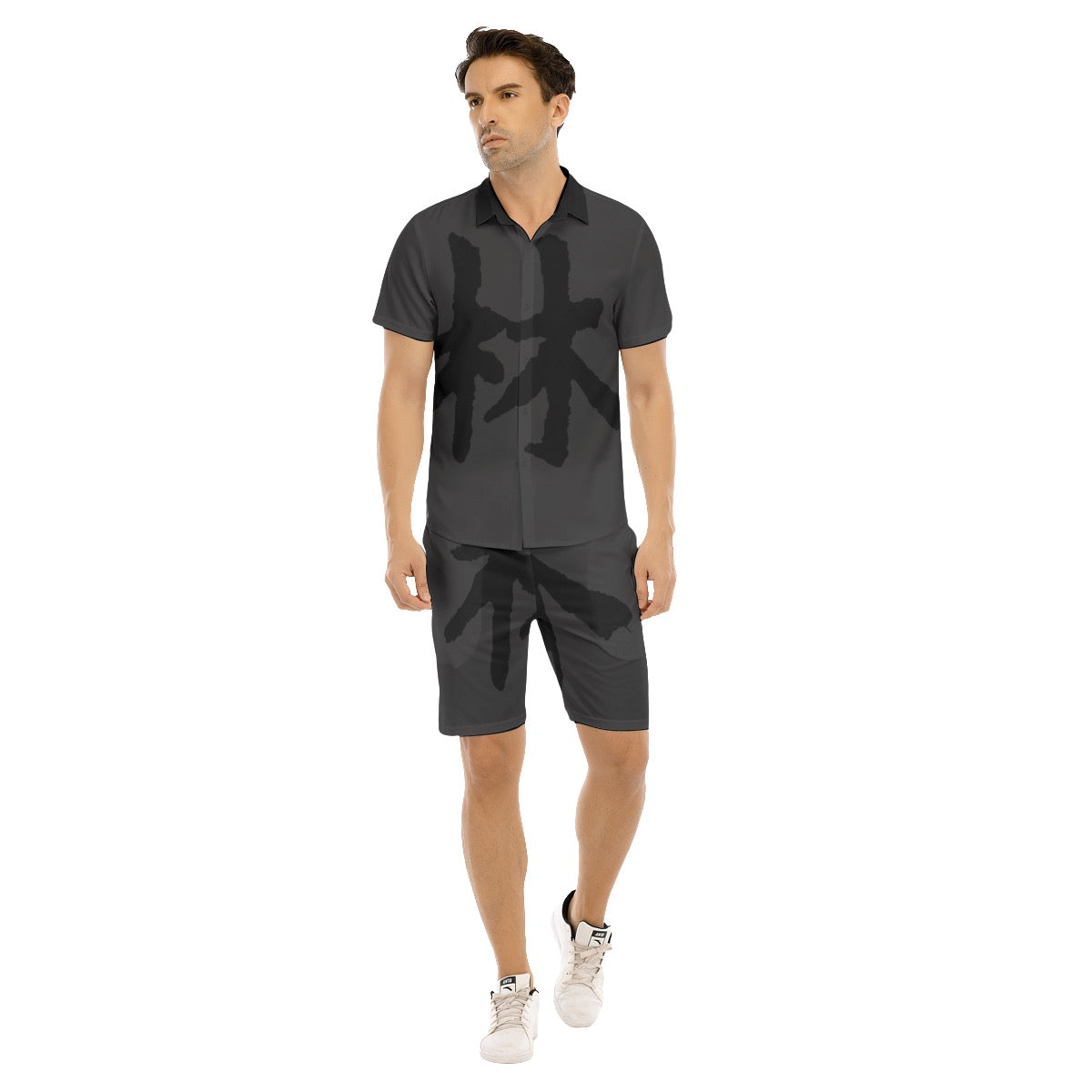 林 SHDW Print Men's Short Sleeve Short Set